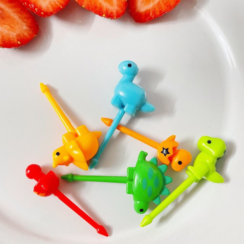 Mini Cartoon Animal Fork Food Grade Plastic Toothpicks Kids Bento Party Decoration 1