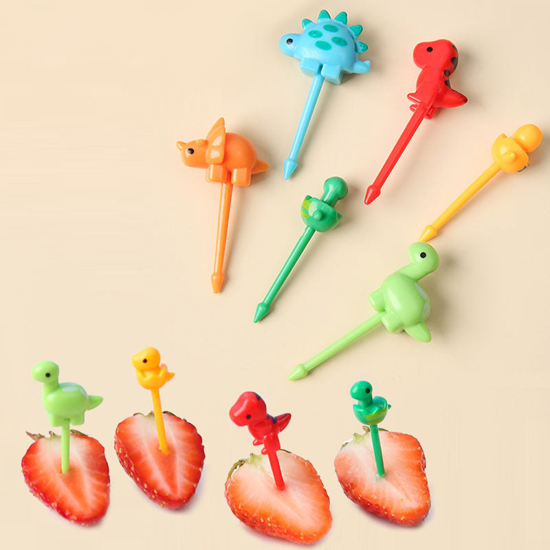 Mini Cartoon Animal Fork Food Grade Plastic Toothpicks Kids Bento Party Decoration 4