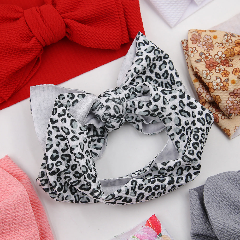 Baby Leopard Flower Print Headbands Rainbow Dot Turban Headwraps Infant Boys And Girls Hairbands Ki 2