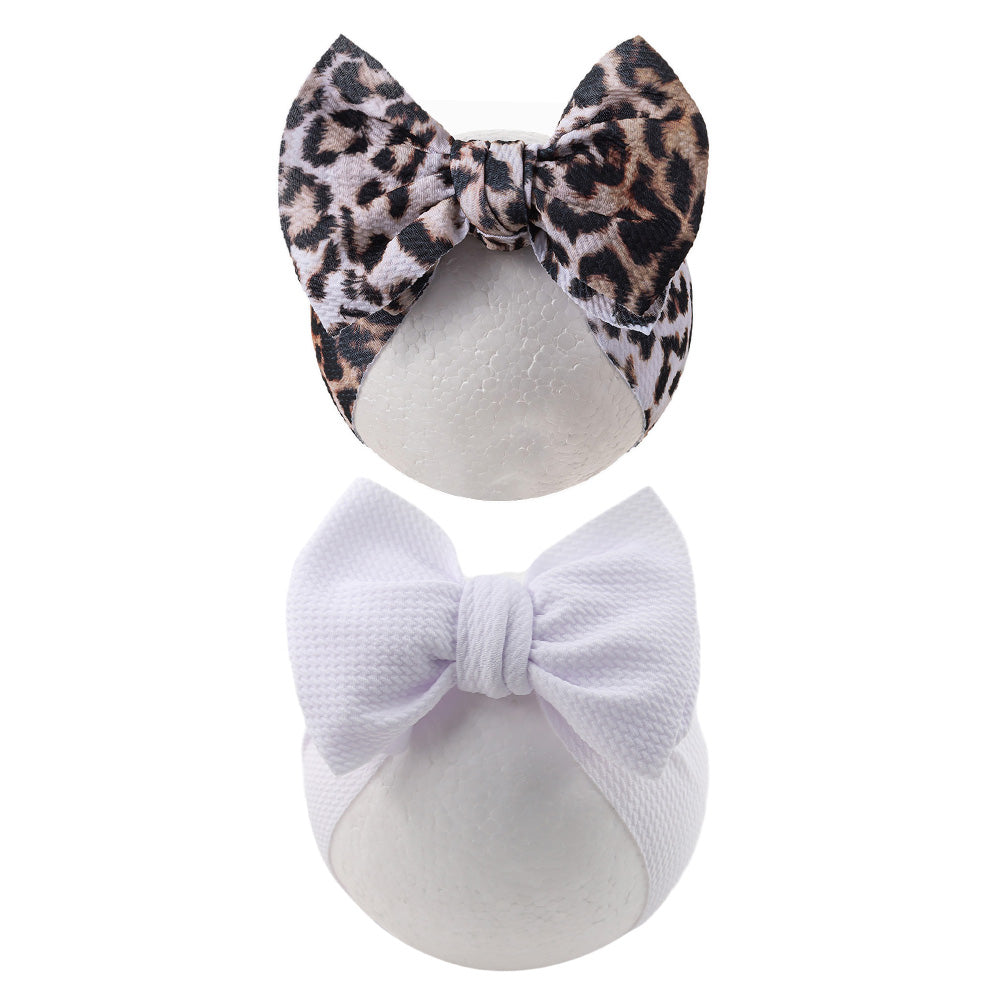 Baby Leopard Flower Print Headbands Rainbow Dot Turban Headwraps Infant Boys And Girls Hairbands Ki 5