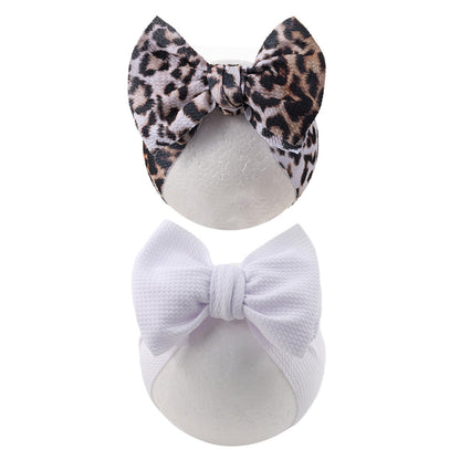 Baby Leopard Flower Print Headbands Rainbow Dot Turban Headwraps Infant Boys And Girls Hairbands Ki 5