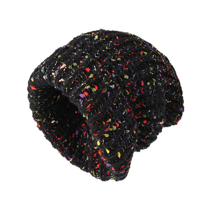 Classic Coldproof Warm Beanie Trendy Mixed Color Slouchy Skull Cap Thick Knit Hat For Women Winter  1
