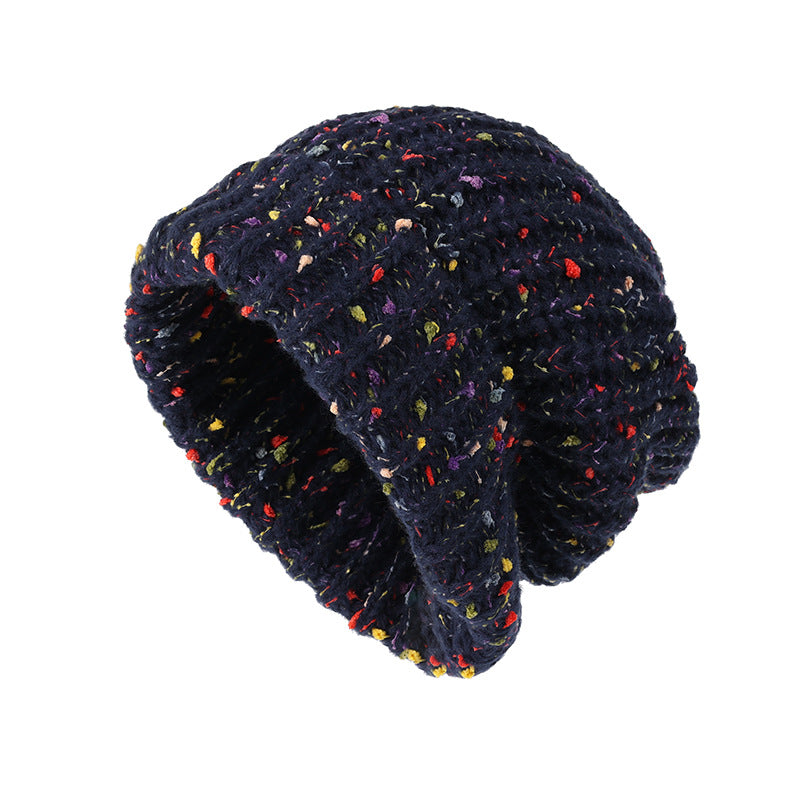 Classic Coldproof Warm Beanie Trendy Mixed Color Slouchy Skull Cap Thick Knit Hat For Women Winter  2