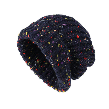 Classic Coldproof Warm Beanie Trendy Mixed Color Slouchy Skull Cap Thick Knit Hat For Women Winter  2