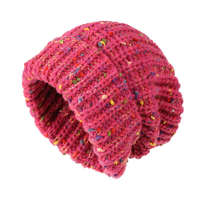 Classic Coldproof Warm Beanie Trendy Mixed Color Slouchy Skull Cap Thick Knit Hat For Women Winter  5