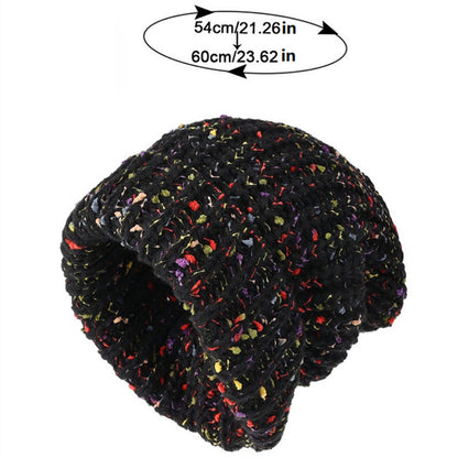 Classic Coldproof Warm Beanie Trendy Mixed Color Slouchy Skull Cap Thick Knit Hat For Women Winter  3