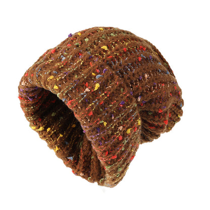 Classic Coldproof Warm Beanie Trendy Mixed Color Slouchy Skull Cap Thick Knit Hat For Women Winter  7