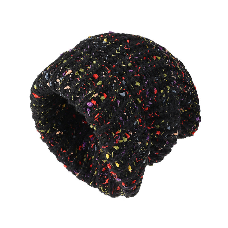 Classic Coldproof Warm Beanie Trendy Mixed Color Slouchy Skull Cap Thick Knit Hat For Women Winter  8