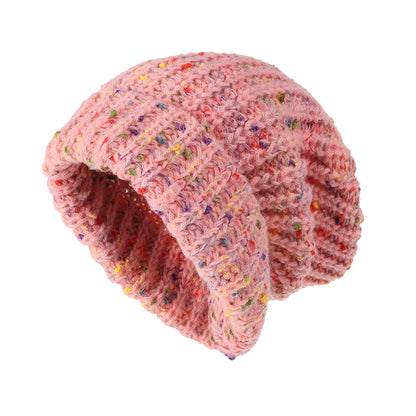 Classic Coldproof Warm Beanie Trendy Mixed Color Slouchy Skull Cap Thick Knit Hat For Women Winter  9
