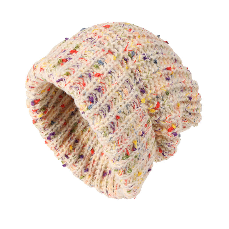 Classic Coldproof Warm Beanie Trendy Mixed Color Slouchy Skull Cap Thick Knit Hat For Women Winter  11