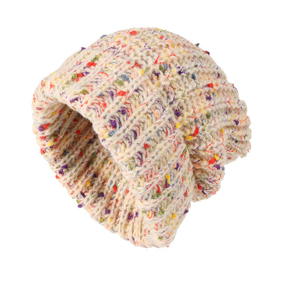 Classic Coldproof Warm Beanie Trendy Mixed Color Slouchy Skull Cap Thick Knit Hat For Women Winter  11