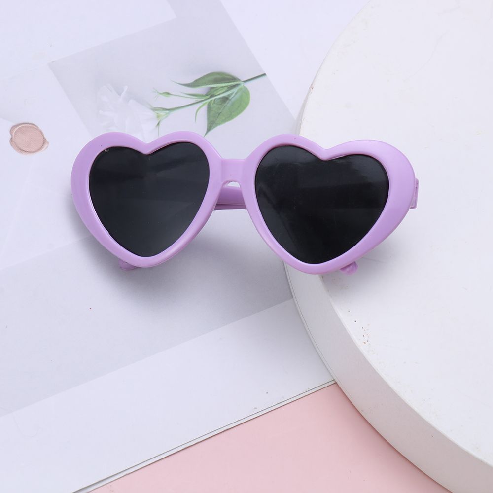 Candy Color Frame Doll Glasses, Cute Heart Sunglasses, Dress Up Eyewear for Dolls