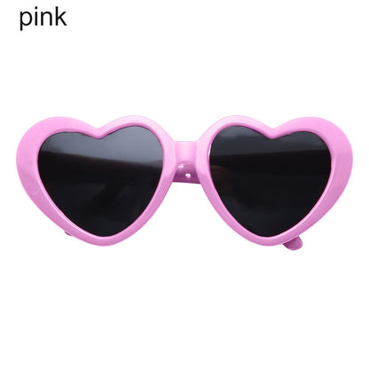 Candy Color Frame Doll Glasses, Cute Heart Sunglasses, Dress Up Eyewear for Dolls