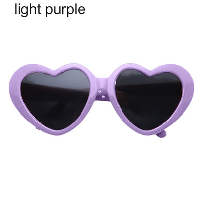 Candy Color Frame Doll Glasses, Cute Heart Sunglasses, Dress Up Eyewear for Dolls