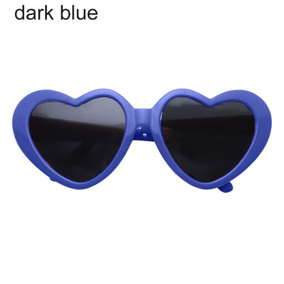 Candy Color Frame Doll Glasses, Cute Heart Sunglasses, Dress Up Eyewear for Dolls