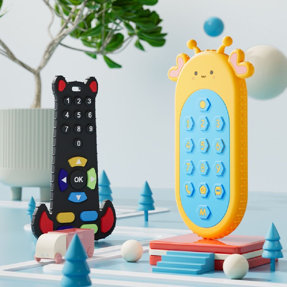 Sensory Educational Baby Silicone Teether Remote Control Shape Kids Gum Relief 2