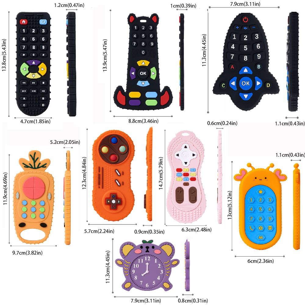Sensory Educational Baby Silicone Teether Remote Control Shape Kids Gum Relief 3