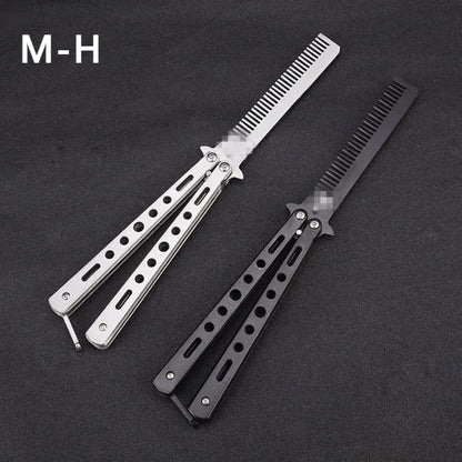 Foldable Butterfly Training Comb for Hair and Beard Styling
