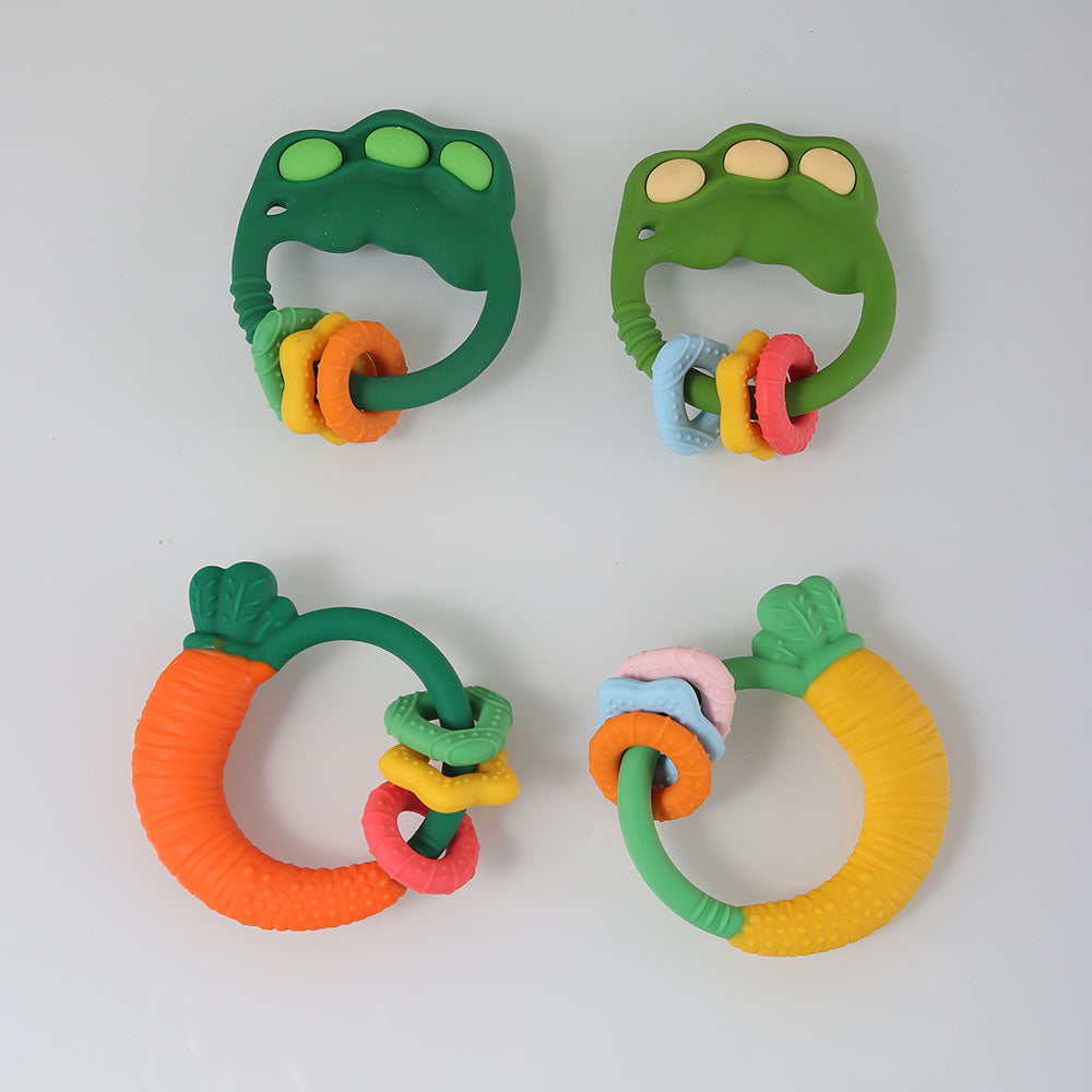 BPA-Free Silicone Carrot Teether, Safe Chewing Toy for Infants, Teething Relief