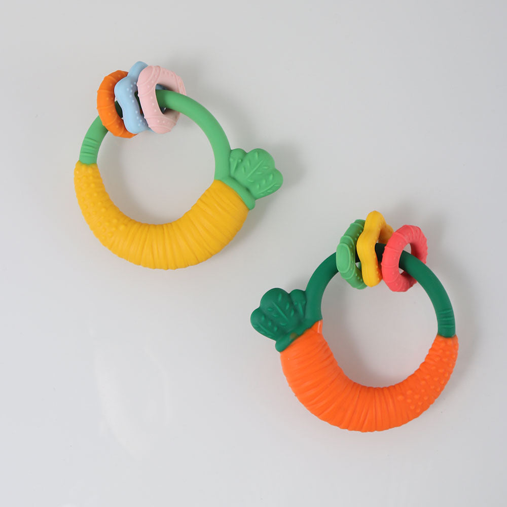 BPAFree Silicone Carrot Teether Safe Chewing Toy For Infants Teething Relief 3