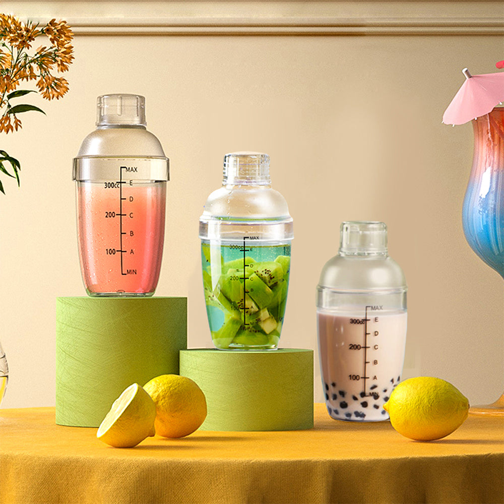 Martini Hand Shaker, Plastic Cocktail Shaker Cup with Scales, Milk Tea Wine Drink Mixer