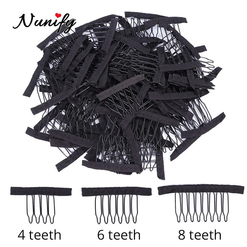 Wig Comb Clips with Stainless Steel Teeth for Hair Extensions