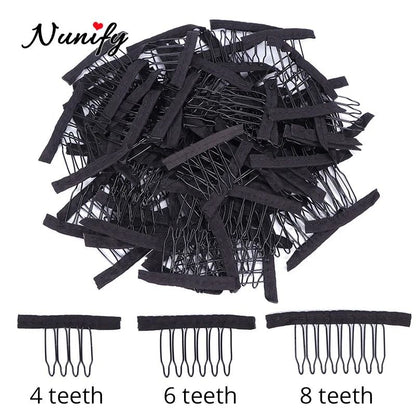 Wig Comb Clips with Stainless Steel Teeth for Hair Extensions