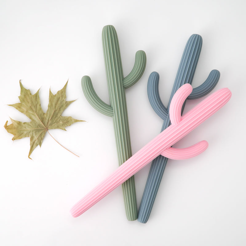 Cactus Shape Baby Shower Gifts, Silicone Teethers, Fidget Toys for Newborns, Straw Teething Infant Chewing Toy