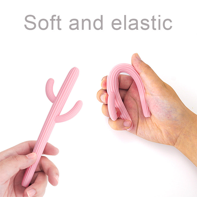 Cactus Shape Baby Shower Gifts Silicone Teethers Fidget Toys For Newborns Straw Teething Infant Che 2