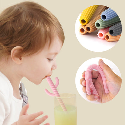 Cactus Shape Baby Shower Gifts Silicone Teethers Fidget Toys For Newborns Straw Teething Infant Che 5
