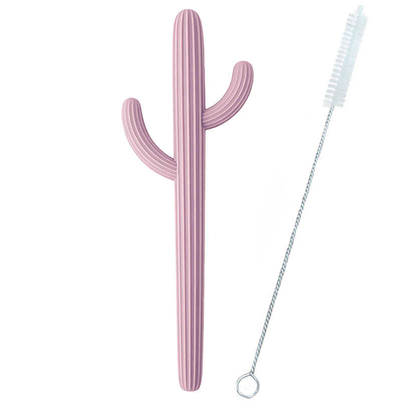 Cactus Shape Baby Shower Gifts Silicone Teethers Fidget Toys For Newborns Straw Teething Infant Che 10