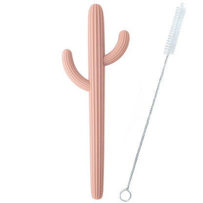 Cactus Shape Baby Shower Gifts Silicone Teethers Fidget Toys For Newborns Straw Teething Infant Che 8