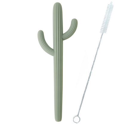 Cactus Shape Baby Shower Gifts Silicone Teethers Fidget Toys For Newborns Straw Teething Infant Che 9