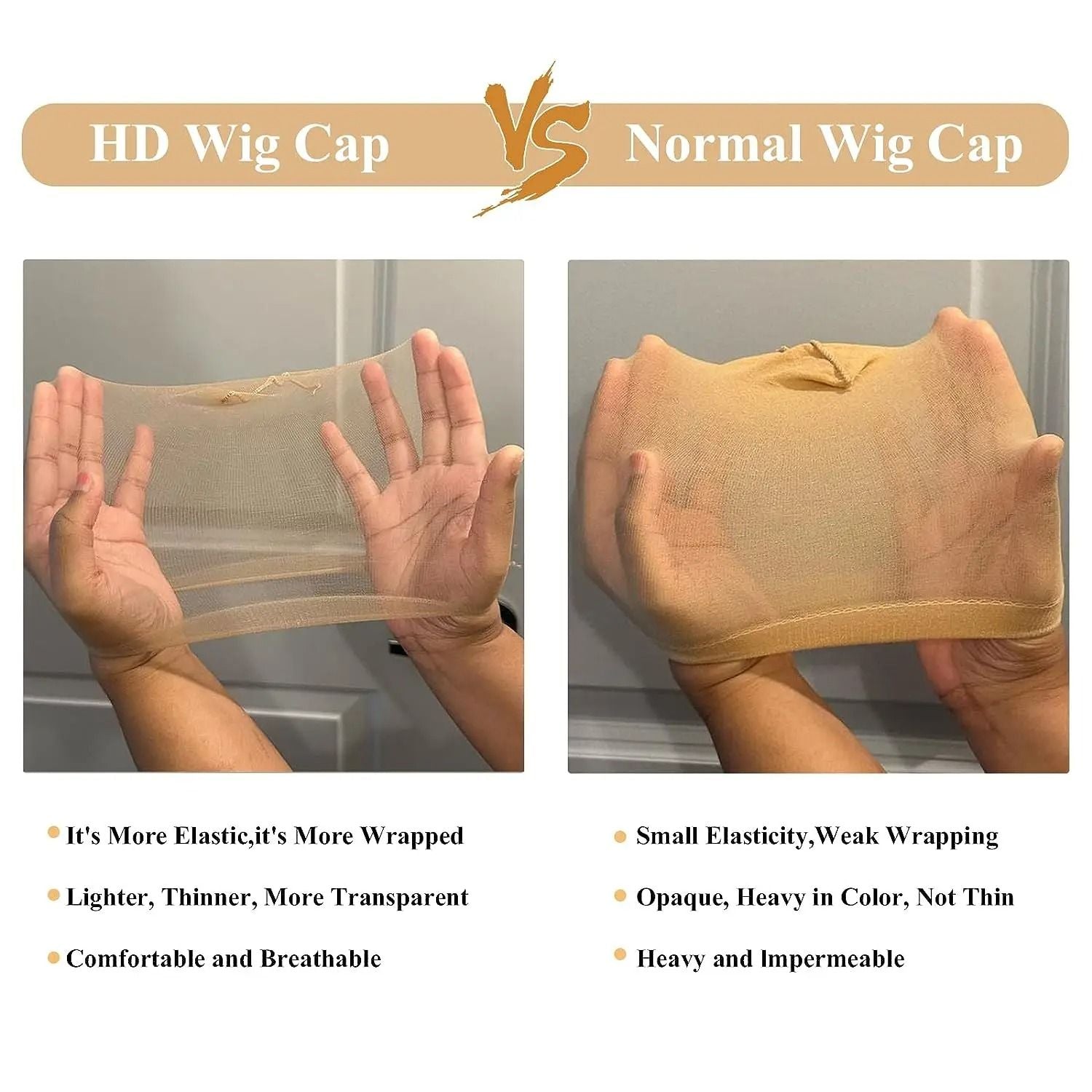 Invisible HD Wig Cap For Lace Front Wigs 5