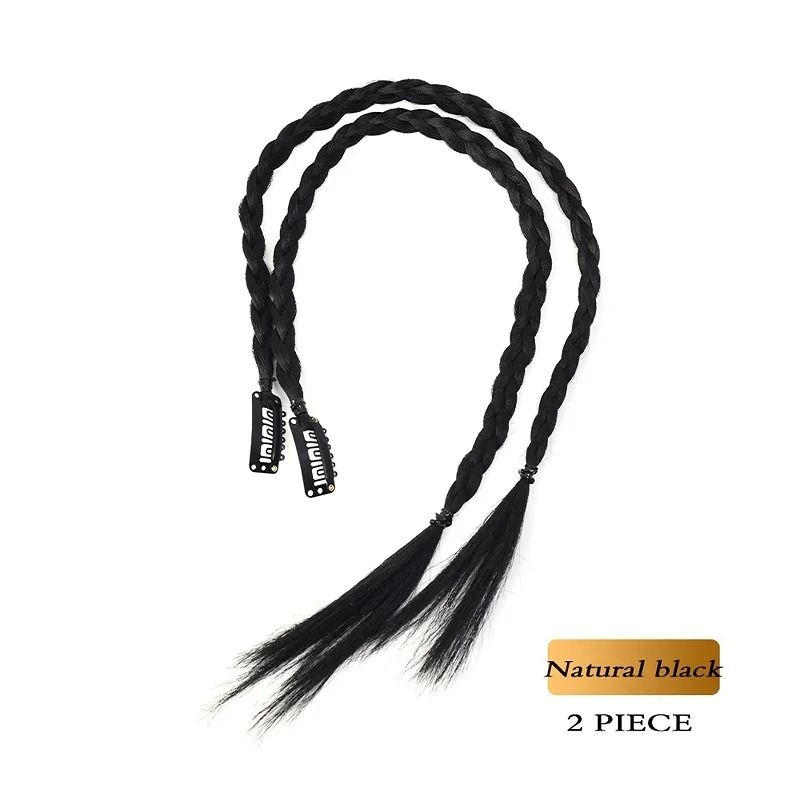 Synthetic Braid Ponytail Hairpiece With Strong Clip 2 Piece Set 11