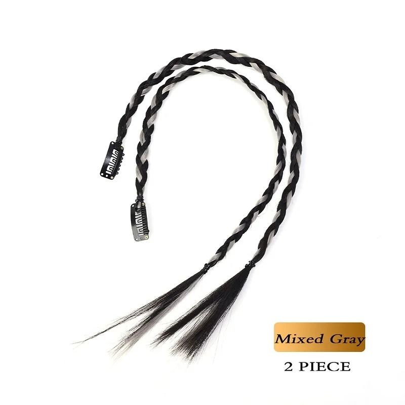 Synthetic Braid Ponytail Hairpiece With Strong Clip 2 Piece Set 12