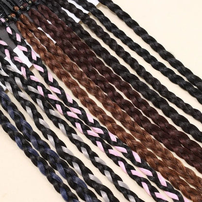 Synthetic Braid Ponytail Hairpiece With Strong Clip 2 Piece Set 1