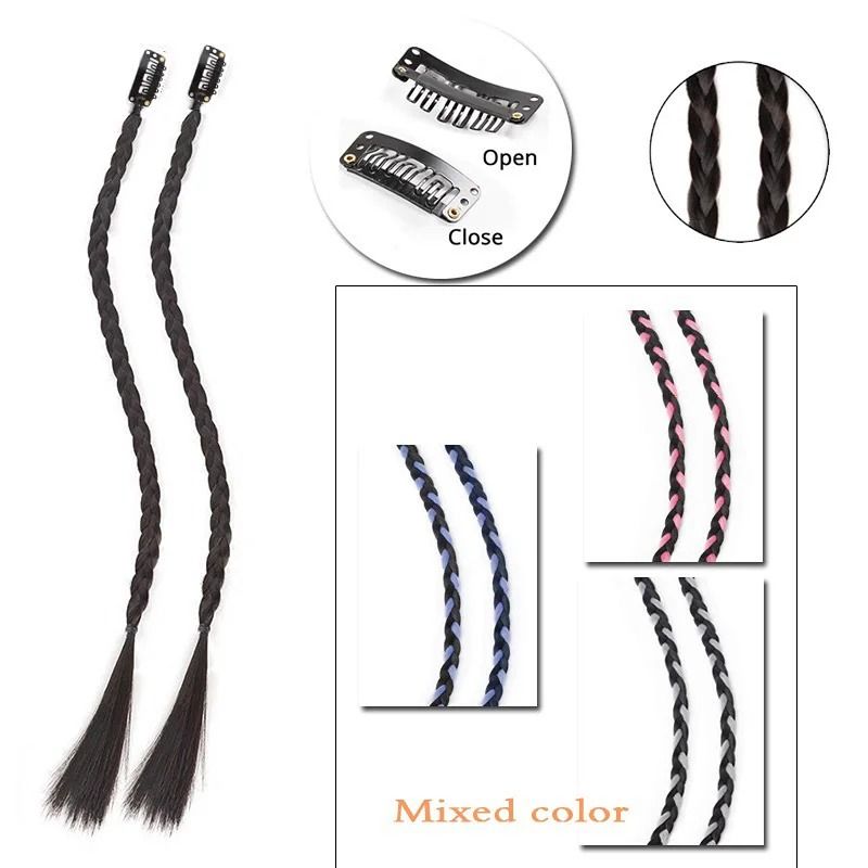 Synthetic Braid Ponytail Hairpiece With Strong Clip 2 Piece Set 3