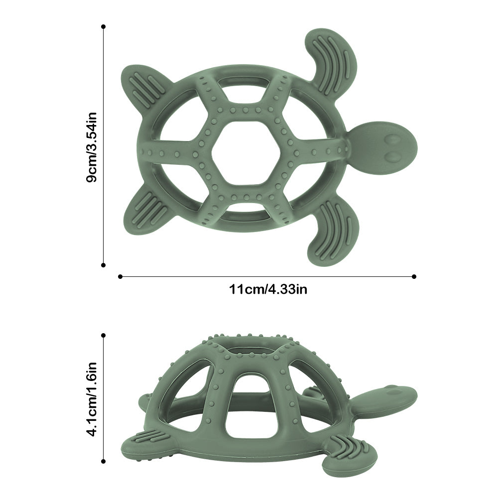 Cartoon Baby Silicone Teether, Food Grade Silicone Turtle, DIY Rodent Teeth Toy for Babies