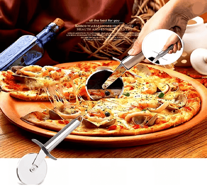 Stainless Steel Kitchen Pizza Cutter Wheel And Server 1