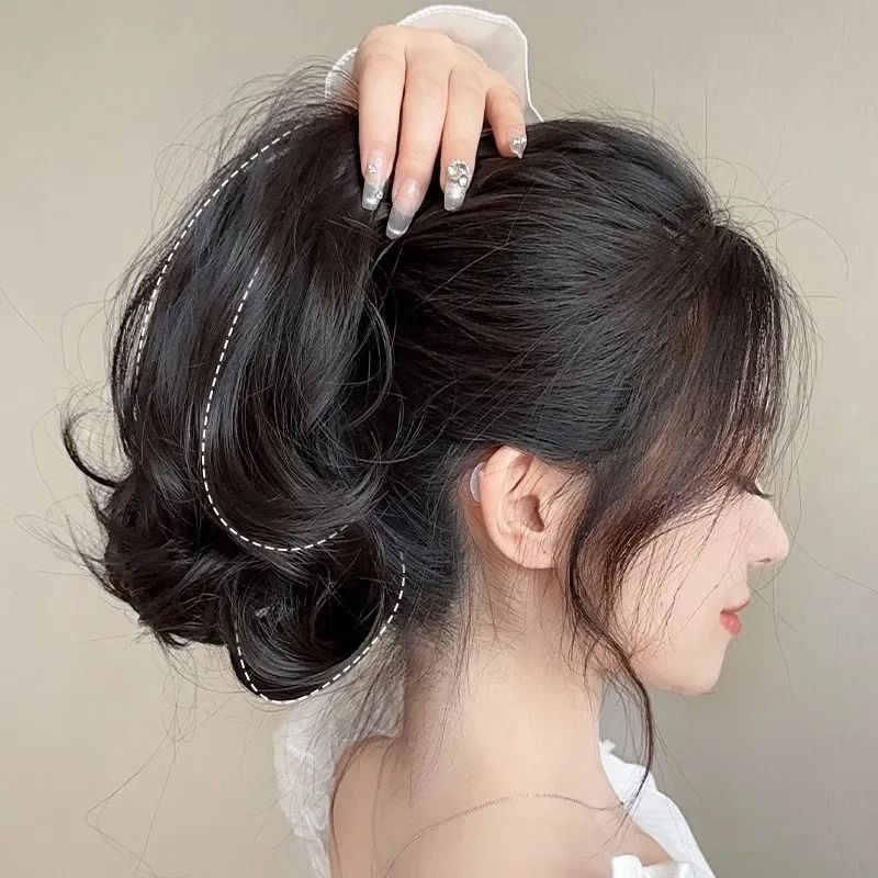 Synthetic Short Curly Wig Ponytail 12 Inch Claw Clip Hair Extension