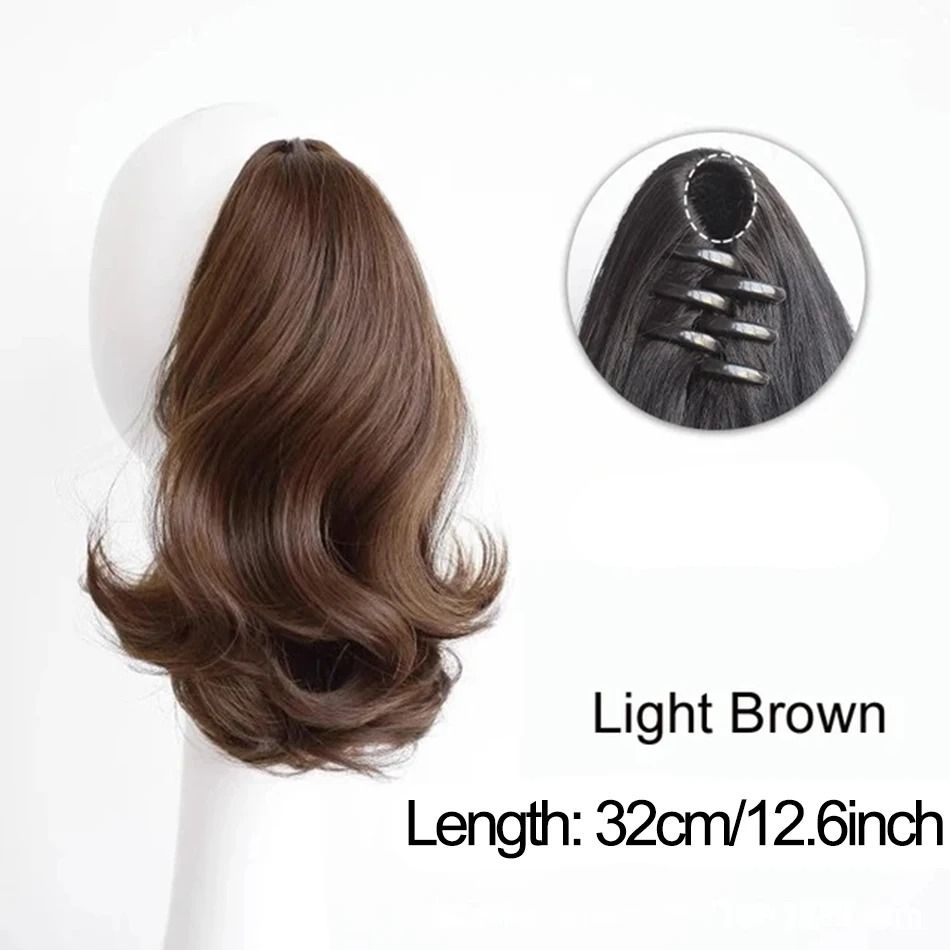 Synthetic Short Curly Wig Ponytail 12 Inch Claw Clip Hair Extension 10