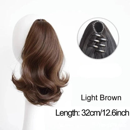 Synthetic Short Curly Wig Ponytail 12 Inch Claw Clip Hair Extension 10