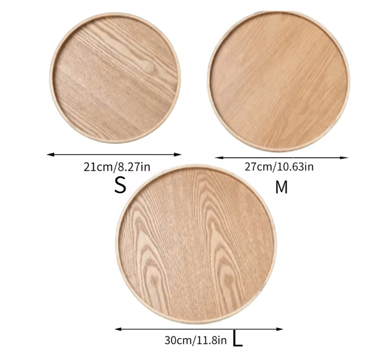 Round Wooden Serving Tray For Home And Kitchen 10