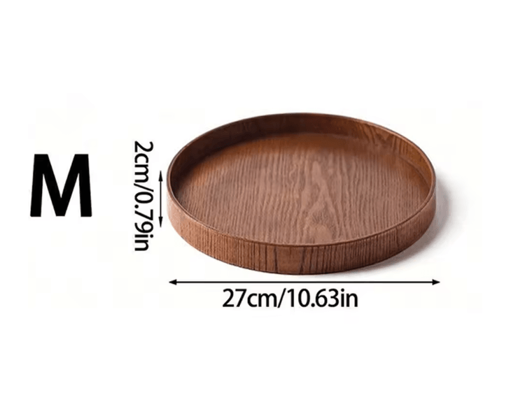 Round Wooden Serving Tray For Home And Kitchen 11