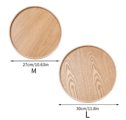 Round Wooden Serving Tray For Home And Kitchen 7