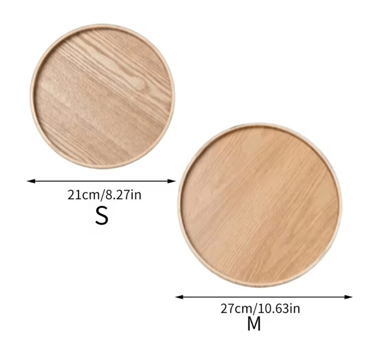 Round Wooden Serving Tray For Home And Kitchen 8