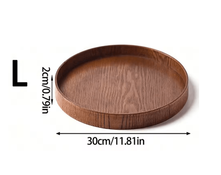 Round Wooden Serving Tray For Home And Kitchen 12