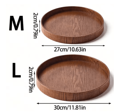 Round Wooden Serving Tray For Home And Kitchen 13
