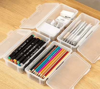 Clear Plastic Storage Box with Hinged Lid